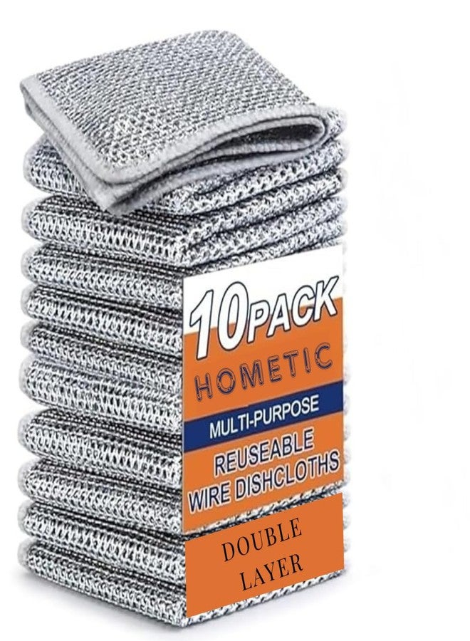 HOMETIC Non-Scratch Wire Dishcloth Multipurpose Wire Dishwashing Cloth for Wet and Dry Easy Rinsing Reusable Wire Cleaning Cloth Kitchen Sinks Pan Dish Pan Counter Easy Rinsing Washable (10) - Image 1
